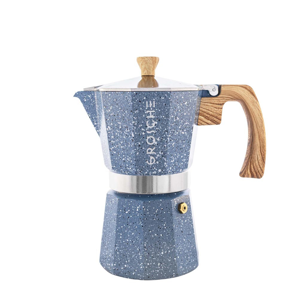 Bialetti Induction Moka Pot Negro con Base Inoxidable - 4 o 6 Tazas