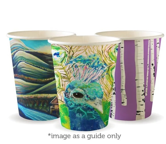 8oz BioCup Art Series (80mm) - Gobelets à paroi simple - Manchon de 50