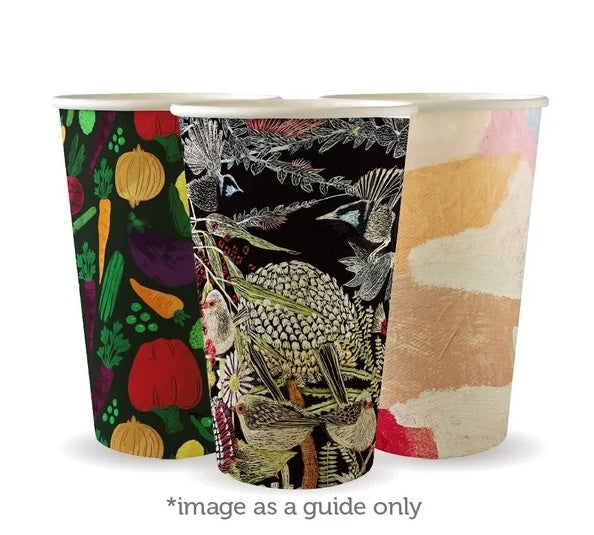 BioCup Art Series – Single Wall Cups - Sleeve of 50- Choose Size