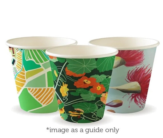 BioCup Art Series – Single Wall Cups - Sleeve of 50- Choose Size