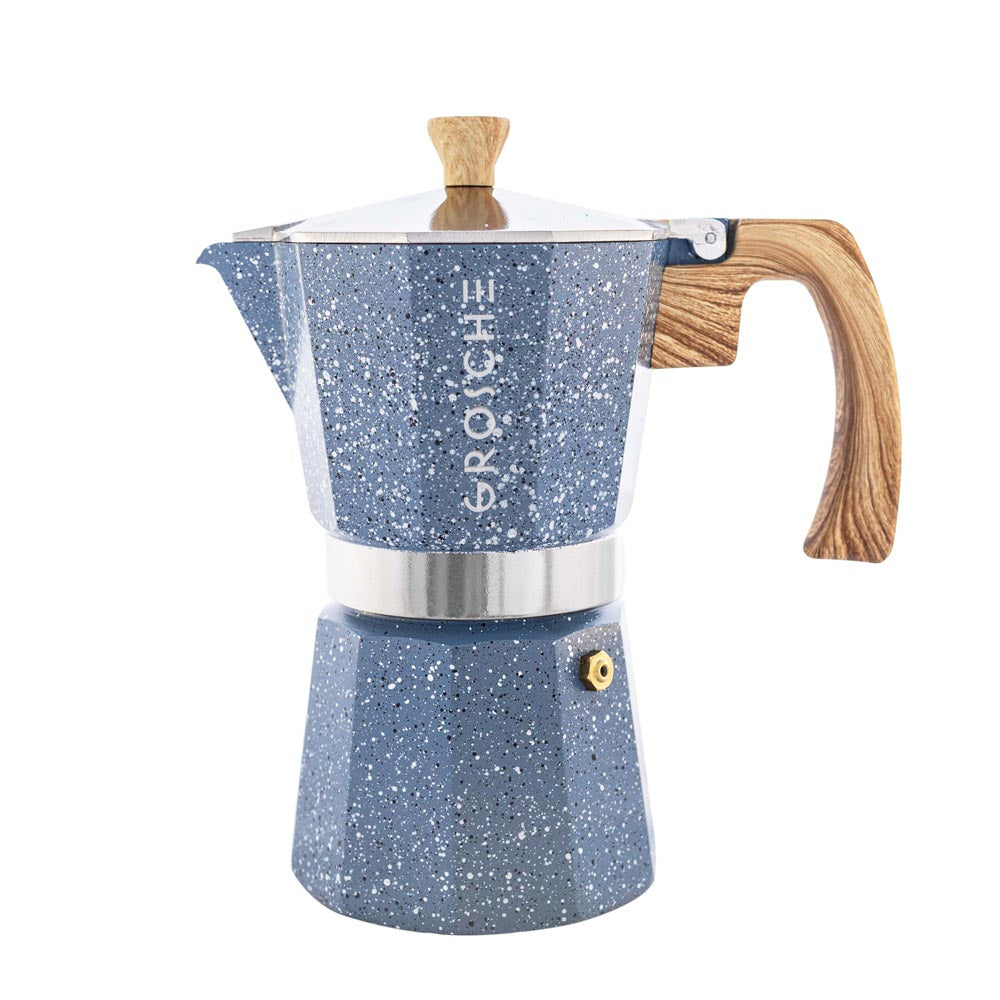 Bialetti Induction Moka Pot Negro con Base Inoxidable - 4 o 6 Tazas