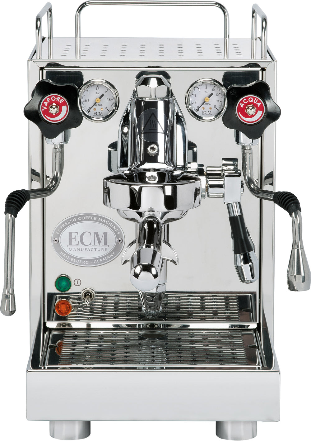 ECM Mechanika Slim VI, front view with portafilter