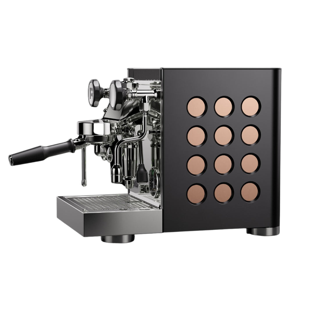 Rocket Appartamento TCA, black with copper circles, side view
