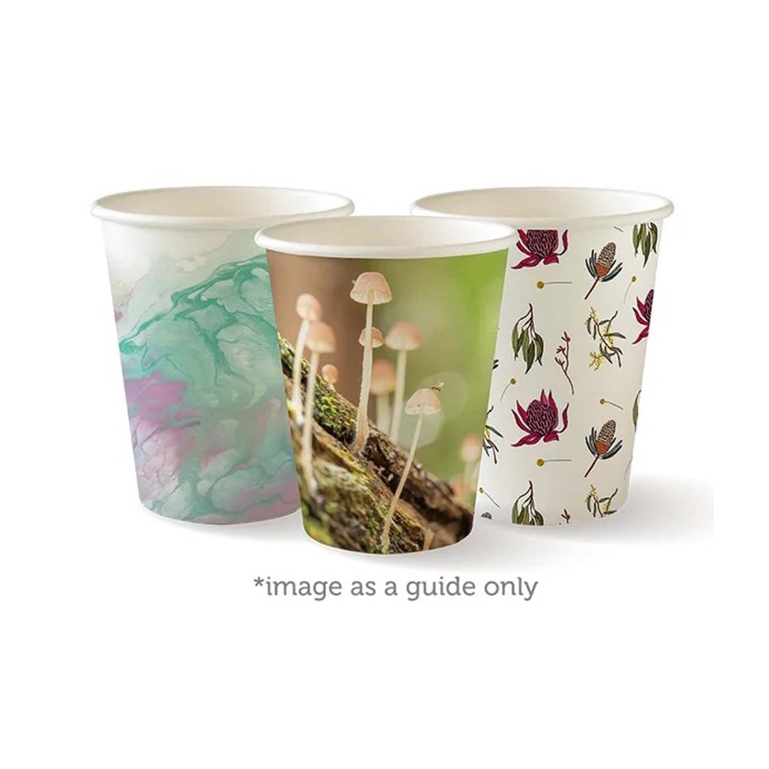 8oz BioCup Art Series (80mm) – Single Wall Cups - Sleeve of 50