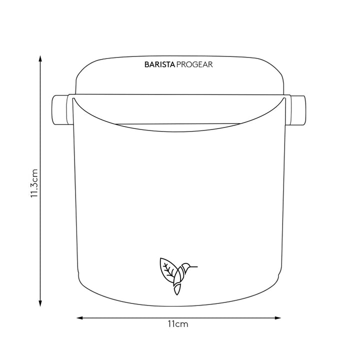 Side view of the Barista Progear Small (Miner) Home Knock Bin