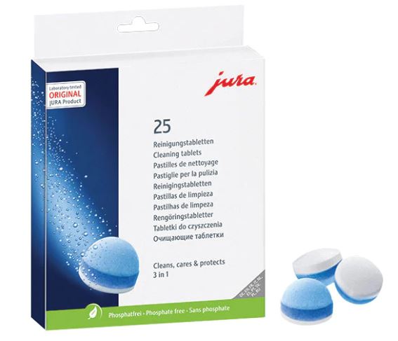 25 Jura 3-Phase coffee cleaning tablets