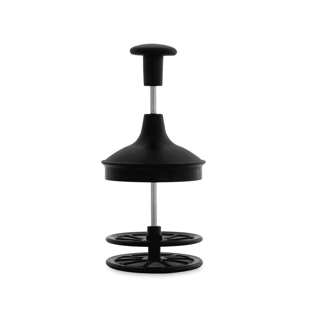 Bialetti Tuttocrema black double-disc frothing plunger and lid